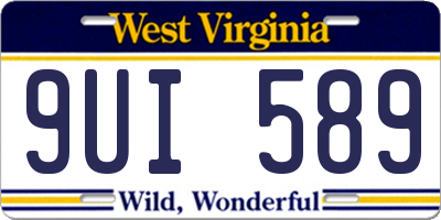 WV license plate 9UI589