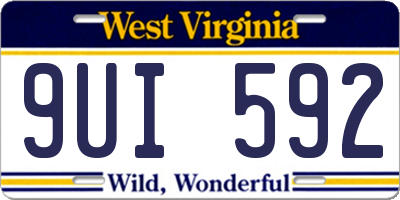 WV license plate 9UI592