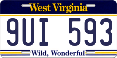 WV license plate 9UI593