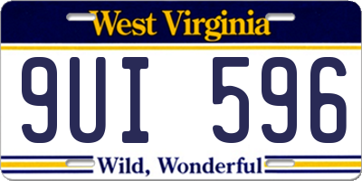 WV license plate 9UI596