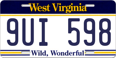 WV license plate 9UI598