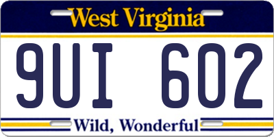WV license plate 9UI602