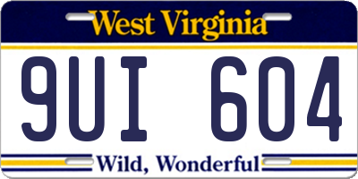 WV license plate 9UI604