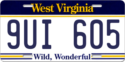 WV license plate 9UI605