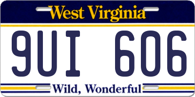 WV license plate 9UI606