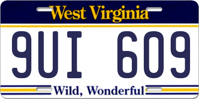 WV license plate 9UI609
