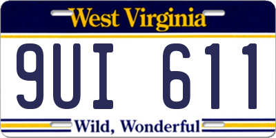 WV license plate 9UI611