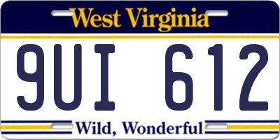 WV license plate 9UI612