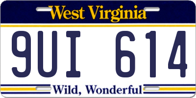WV license plate 9UI614