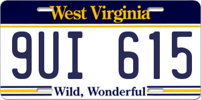 WV license plate 9UI615