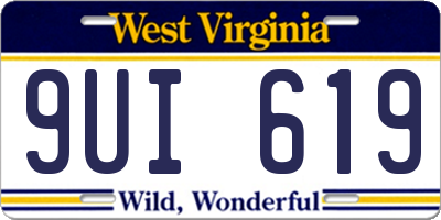 WV license plate 9UI619