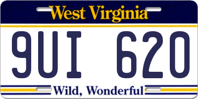 WV license plate 9UI620