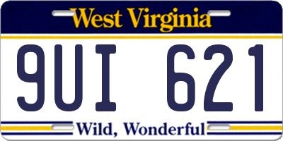 WV license plate 9UI621