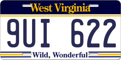 WV license plate 9UI622