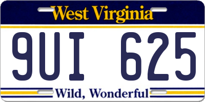 WV license plate 9UI625