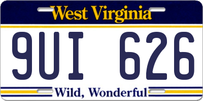 WV license plate 9UI626