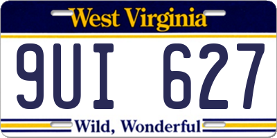 WV license plate 9UI627