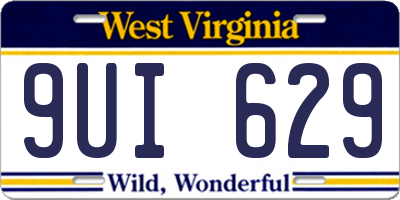 WV license plate 9UI629