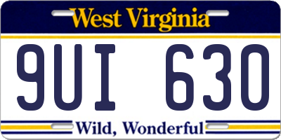 WV license plate 9UI630
