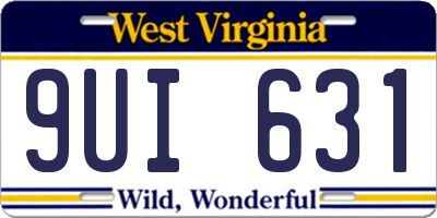 WV license plate 9UI631