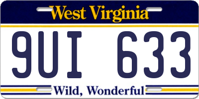 WV license plate 9UI633