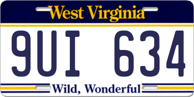 WV license plate 9UI634
