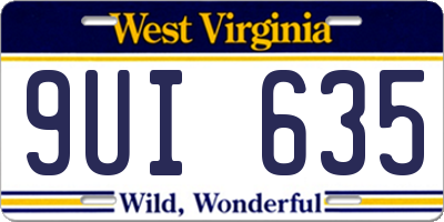 WV license plate 9UI635