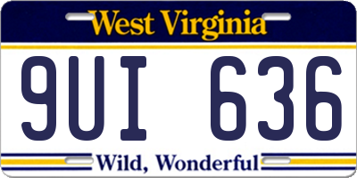 WV license plate 9UI636