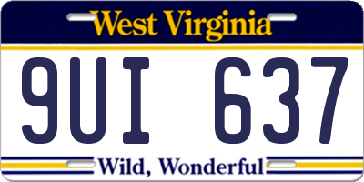 WV license plate 9UI637