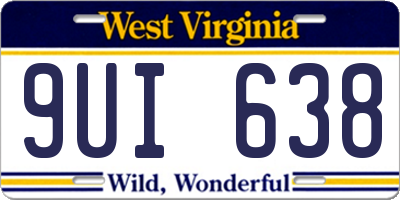 WV license plate 9UI638