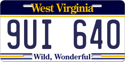 WV license plate 9UI640