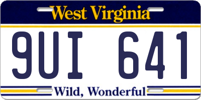 WV license plate 9UI641