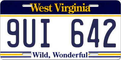 WV license plate 9UI642