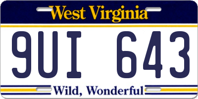 WV license plate 9UI643