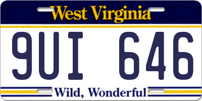 WV license plate 9UI646