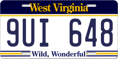 WV license plate 9UI648