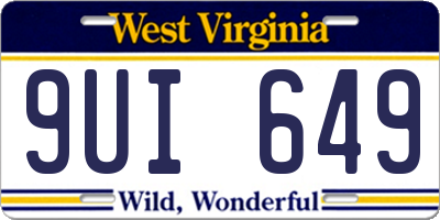 WV license plate 9UI649