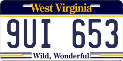 WV license plate 9UI653