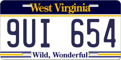 WV license plate 9UI654