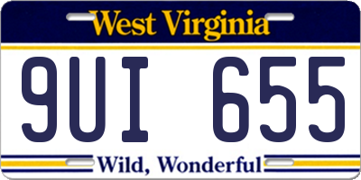WV license plate 9UI655