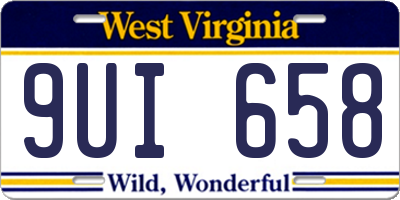 WV license plate 9UI658