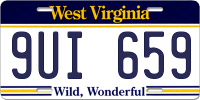 WV license plate 9UI659