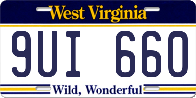 WV license plate 9UI660