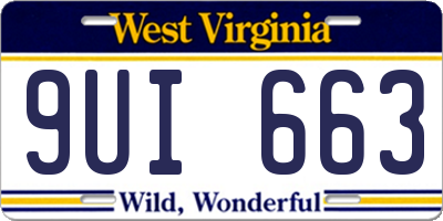 WV license plate 9UI663