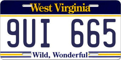 WV license plate 9UI665