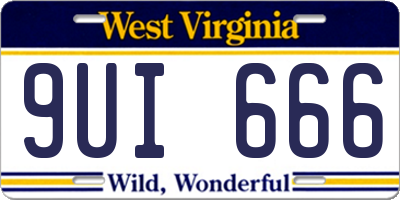 WV license plate 9UI666