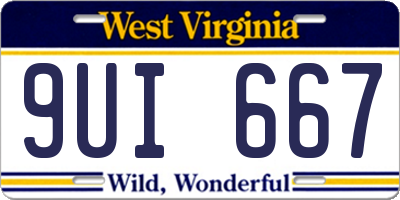 WV license plate 9UI667