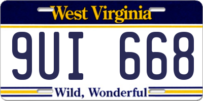 WV license plate 9UI668