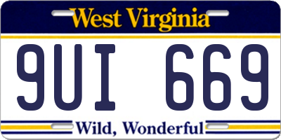 WV license plate 9UI669