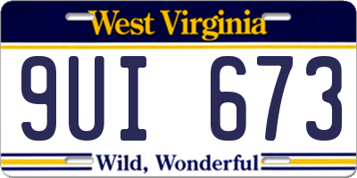 WV license plate 9UI673